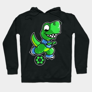 Dinosaur Football Game Day Funny Team Sports Rex Soccer design Hoodie